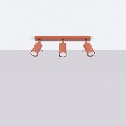 Lampa sufitowa nowoczesny Briix, stal - 3 źródło światła 4000K - L.45 x H.17 cm - ochra czerwona