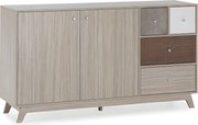 Bufet kolumnowy Maia 2 drzwi 4 szuflady wielokolorowy