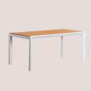 Stół Ogrodowy Archer Classic Z Drewna Eukaliptusowego I Aluminium Gardenia Biel & 160x90 Cm - Sklum