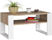 Minimalistyczna Ława Z Półką Dąb Sonoma+Biały T3-F56