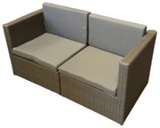 Mała sofa balkonowa z szarego technorattanu