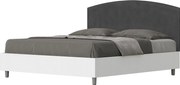 Łóżko wyposażone w stelaż z listwami 160x200 konstrukcja Frassino biała zagłówek microfibra Szary Antilia