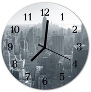 Zegar ścienny okrągły Miasto budynki