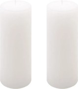 Zestaw świec rustykalnych, 20 cm, Ø 7,5 cm, biały, 2 szt.