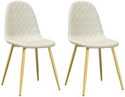 Komplet 2 kremowych welurowych krzeseł M5-H53