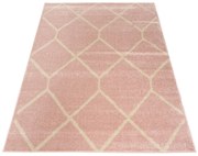 Różowy dywan skandynawski do sypialni T0-P37