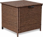 Skrzynia ogrodowa na poduszki z technorattanu XL-SD-S, 75x70x65 cm, jasny brąz