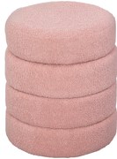 HOMCOM Hoker, okrągły, polar Teddy, stalowa konstrukcja, do 120kg, Φ40x45H cm, Różowy