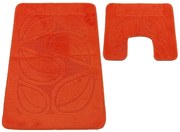 Nowoczesny jasnopomarańczowy komplet dywaników do łazienki K0-L55