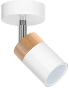 Biała lampa sufitowa z drewnem - 6X K470 L5-L82