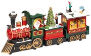 Scenka świąteczna, pociąg Świętego Mikołaja, ruchoma z dzwiękiem, 38 cm