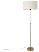 Lampa stojąca regulowana brązowa z abażurem w kolorze jasnoszarym 50 cm - ParteDesignerski Oswietlenie wewnetrzne