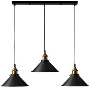 Lampa sufitowa metalowa klosz retro wisząca AT32-3SZ-Black