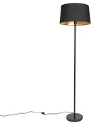 Nowoczesna lampa stojąca czarna z czarnym kloszem 45 cm - Simplo