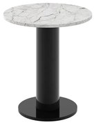 Stolik kawowy SOLO MINI ⌀60cm jasny marmur połysk/czarny HUBERTUS