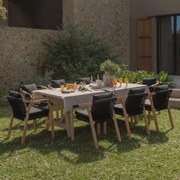 Zestaw Rozkładanego Stołu Prostokątnego 200-260-320x100 Cm I 8 Krzeseł Ogrodowych Z Podłokietnikami Z Drewna Akacjowego - Sklum