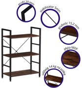 CANTO R1 regał loftowy czarny stelaż półki dąb rustykalny LOFT