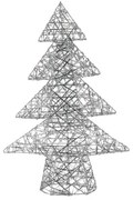 Srebrna choinka z oświetleniem LED, 34 x 50 x 9 cm