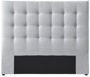 Zagłówek łóżka pikowany 140 cm - Tkanina - Jasnoszary - FRANCESCO