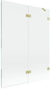 Mexen Lunar parawan nawannowy 2-skrzydłowy prawy 130 x 150 cm, transparent, złoty szczotkowany - 897-130-100-55-00-P