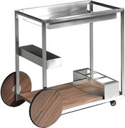 Wózek minibarowy ze stali i orzecha włoskiego 3116 ANGEL CERDA