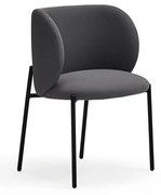 Ciemnoszare tapicerowane fotele jadalniane zestaw 2 szt. Mogi – Teulat