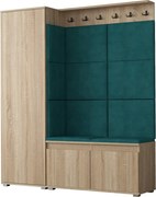 Garderoba do przedpokoju SINGAPUR 154 dąb sonoma/zielona MEBLOWA 1