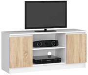 Skandynawska szafka RTV biała + dąb sonoma A4-B15