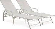 Zestaw 2 metalowych leżaków ogrodowych "Farniente" - Biały