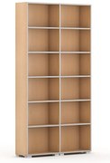 Biblioteka SILVER LINE, 2 kolumny, 2230 x 1200 x 400 mm, buk