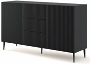 Czarna komoda z lamelami P6-H18