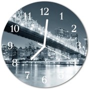 Zegar szklany okrągły Most