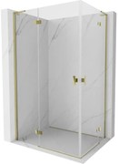 Mexen Mist-H L Duo kabina prysznicowa uchylna lewa 80 x 70 cm, transparent, złota - 8A5L-080L-070P-50-00