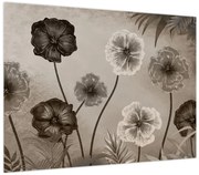 Obraz - Rysowane kwiaty (70x50 cm)
