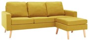 3-osobowa żółta sofa z podnóżkiem H6-B21
