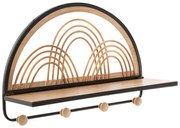 Rattanowa półka ścienna z haczykami