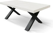 Biały stół z drewna jesionowego, białe nogi, wym.180x90-260x90cm - AMALFI