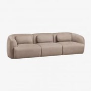 3-częściowa Sofa Modułowa Z Tkaniny Chenille Coquette Brązowa Szenila Pszeniczna - Sklum