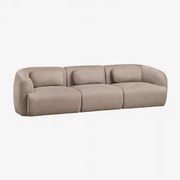 3-częściowa Sofa Modułowa Z Tkaniny Chenille Coquette Szenila Brąz Pszeniczny - Sklum