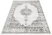 Klasyczny czarno - biały dywan z krótkim włosiem F2-W37