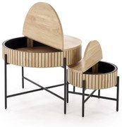 DANTE zestaw 2 ław, naturalny/czarny ze schowkiem, otwierane, real foto