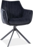 Krzesło tapicerowane AZALIA VELVET czarne