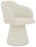 Kremowy tapicerowany fotel jadalniany Kanoa – Makamii