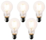 Zestaw 5 żarówek LED E27 A60 przezroczyste 6W 630lm 2200K
