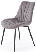Krzesło do jadalni tapicerowane welurowe popiel szare, pikowane K589
