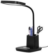 Czarna lampka na biurko z pojemnikiem na długopisy - A684 W2-Z04