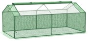 Outsunny Szklarnia Foliowa z Okienkiem Cieplarnia na Pomidory Skrzynia Inspektowa Wytrzymała 180x90x70cm Zielona | Aosom PL