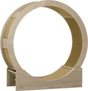 PawHut Bieżnia dla Kota, Koło dla Kota 91 cm z Hamulcem, Mata Do Drapania, Koło dla Zdrowej Aktywności Kolor Orzechowy