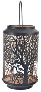 InDecor Świecznik metalowy Drzewo czarny, 12 x 12 x 18 cm, S