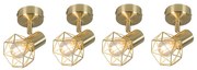 Zestaw 4 reflektorów art deco mosiężnych obrotowych i pochylnych - Mosh